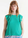 Compania Fantastica Ruffle Sleeveless Top