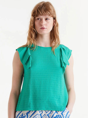 Compania Fantastica Ruffle Sleeveless Top