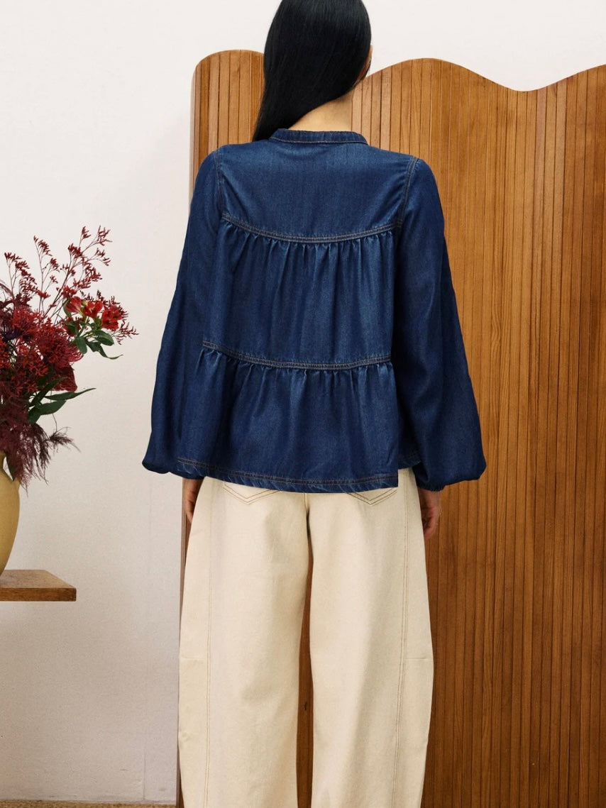 FRNCH Cixous Denim Blouse