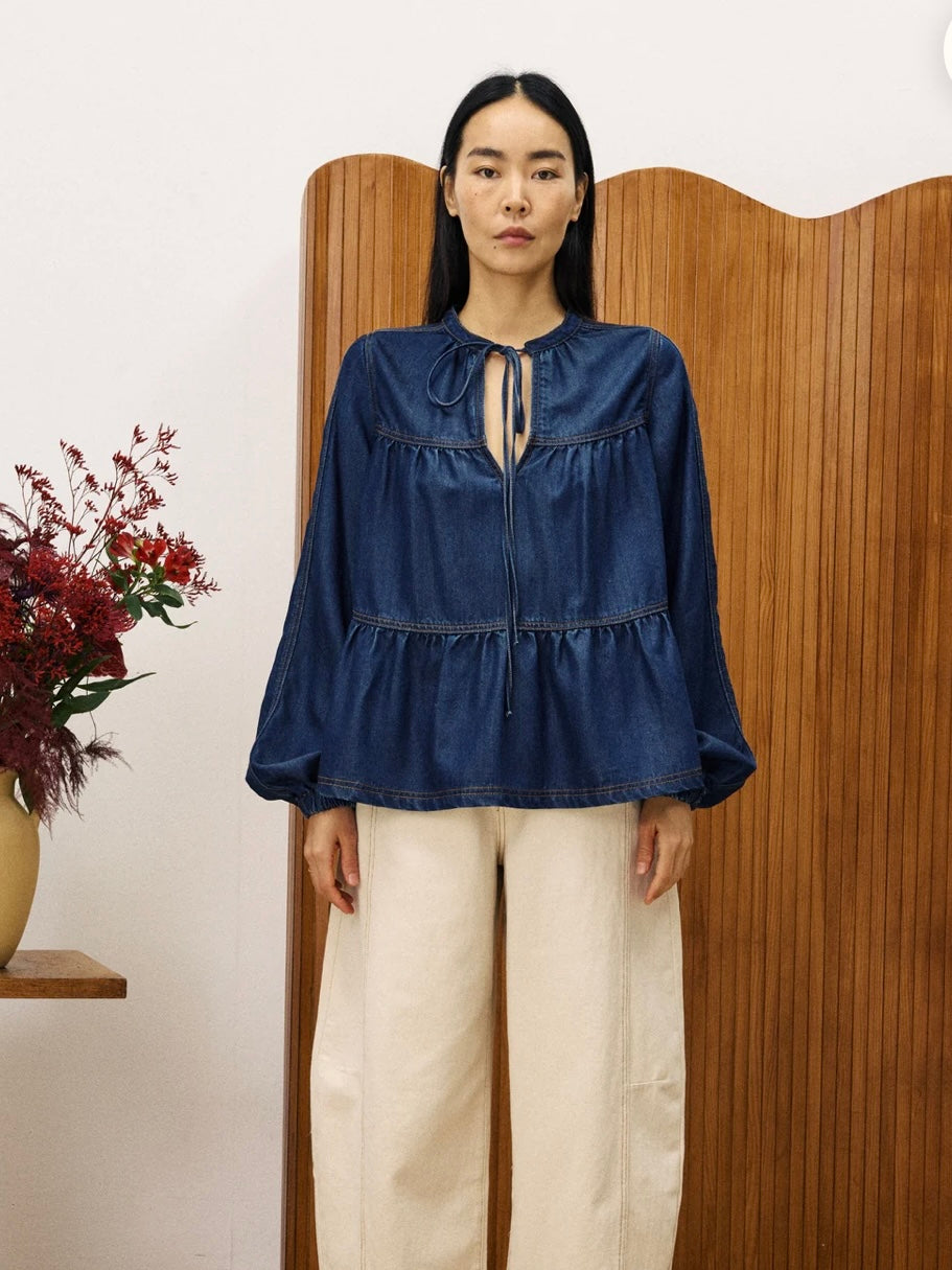 FRNCH Cixous Denim Blouse