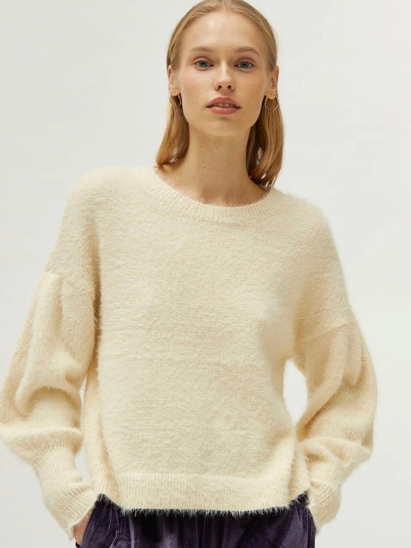 Cream Fluffy Jumper